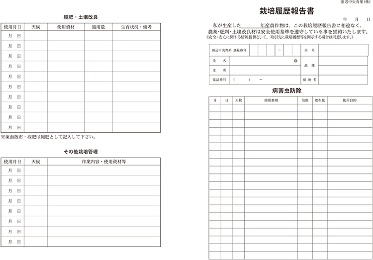 農薬等安全使用誓約書